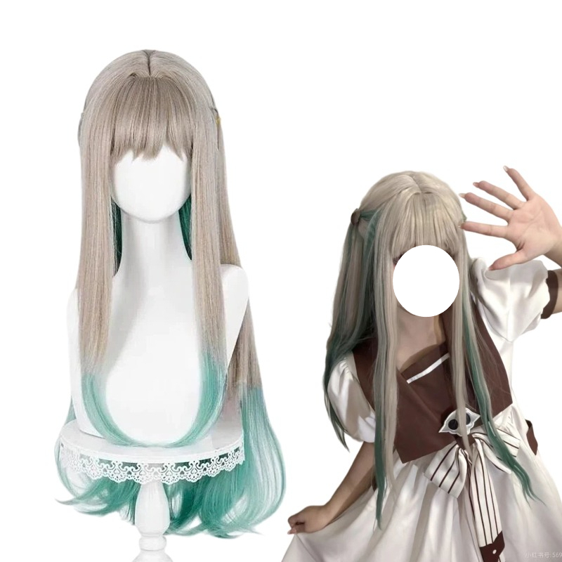 Anime Cosplay Long Hair - 애니메이션 야시로 코스프레 네네 가발 그레이-그린