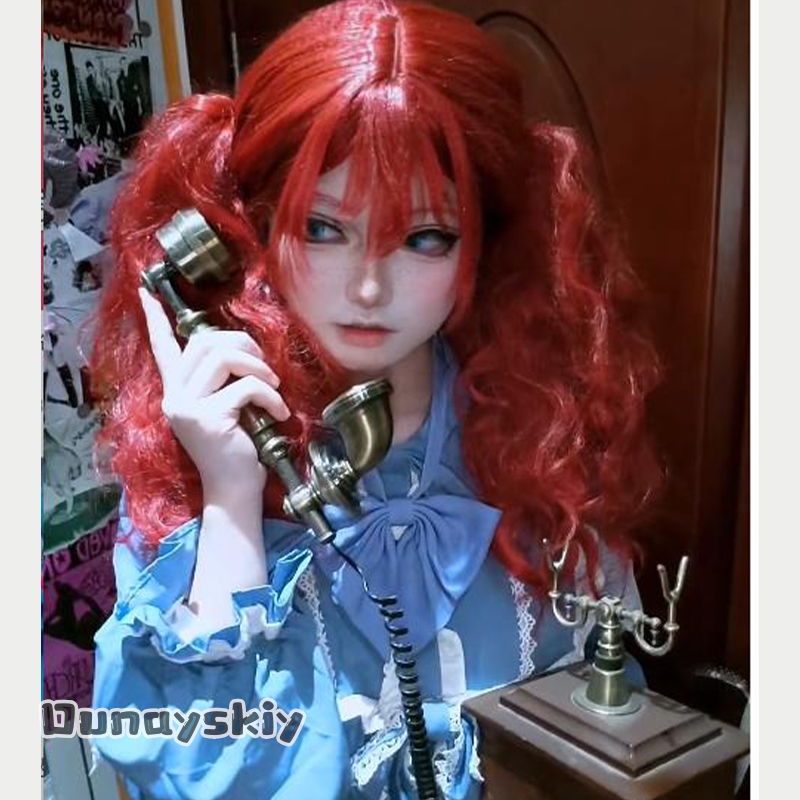 Anime Cosplay With Red Hair - 헤메라*/포피 게임 코스프레 의상 드레스 게임
