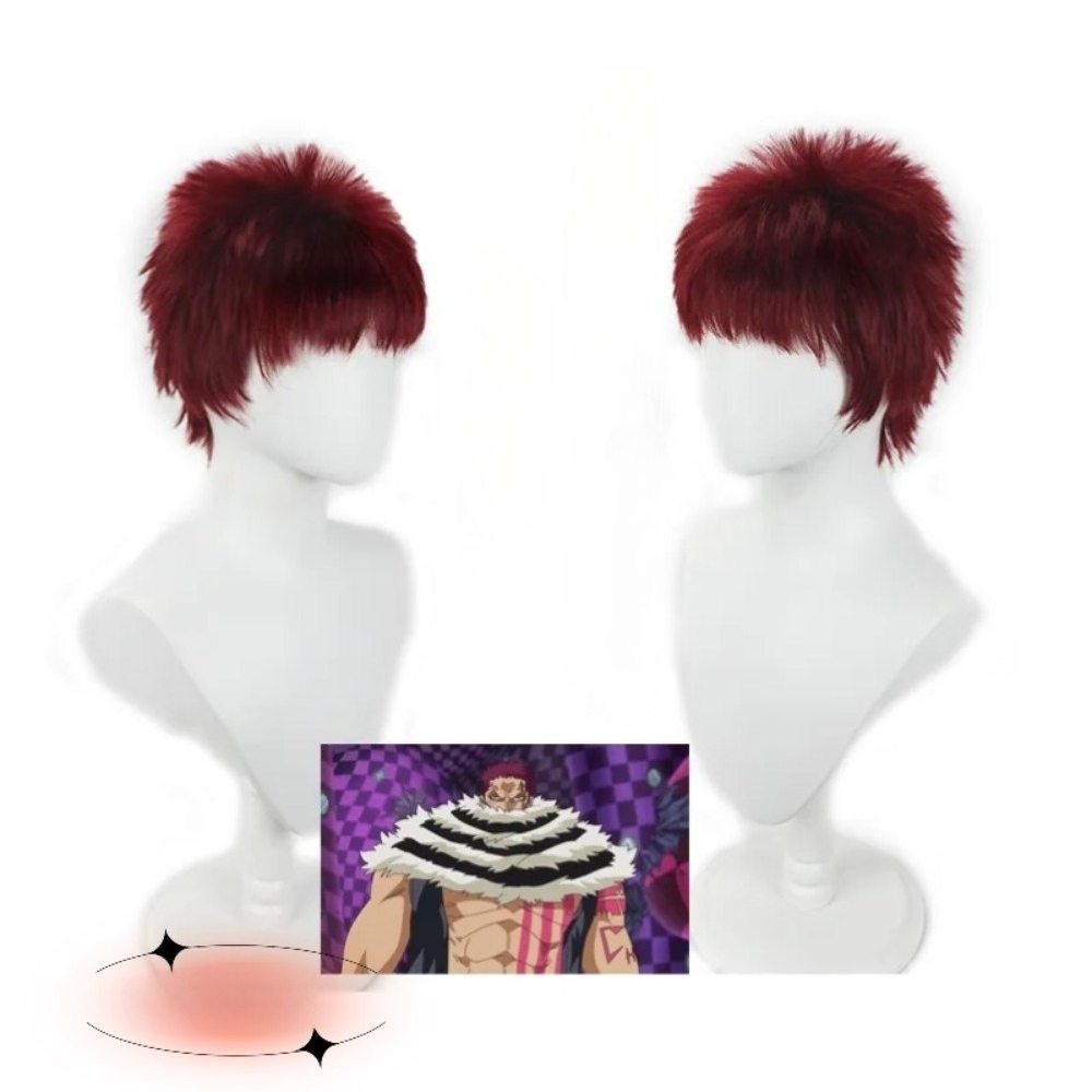Anime Cosplay With Red Hair - 샬롯 카타쿠리 코스프레 가발 진한 빨간색