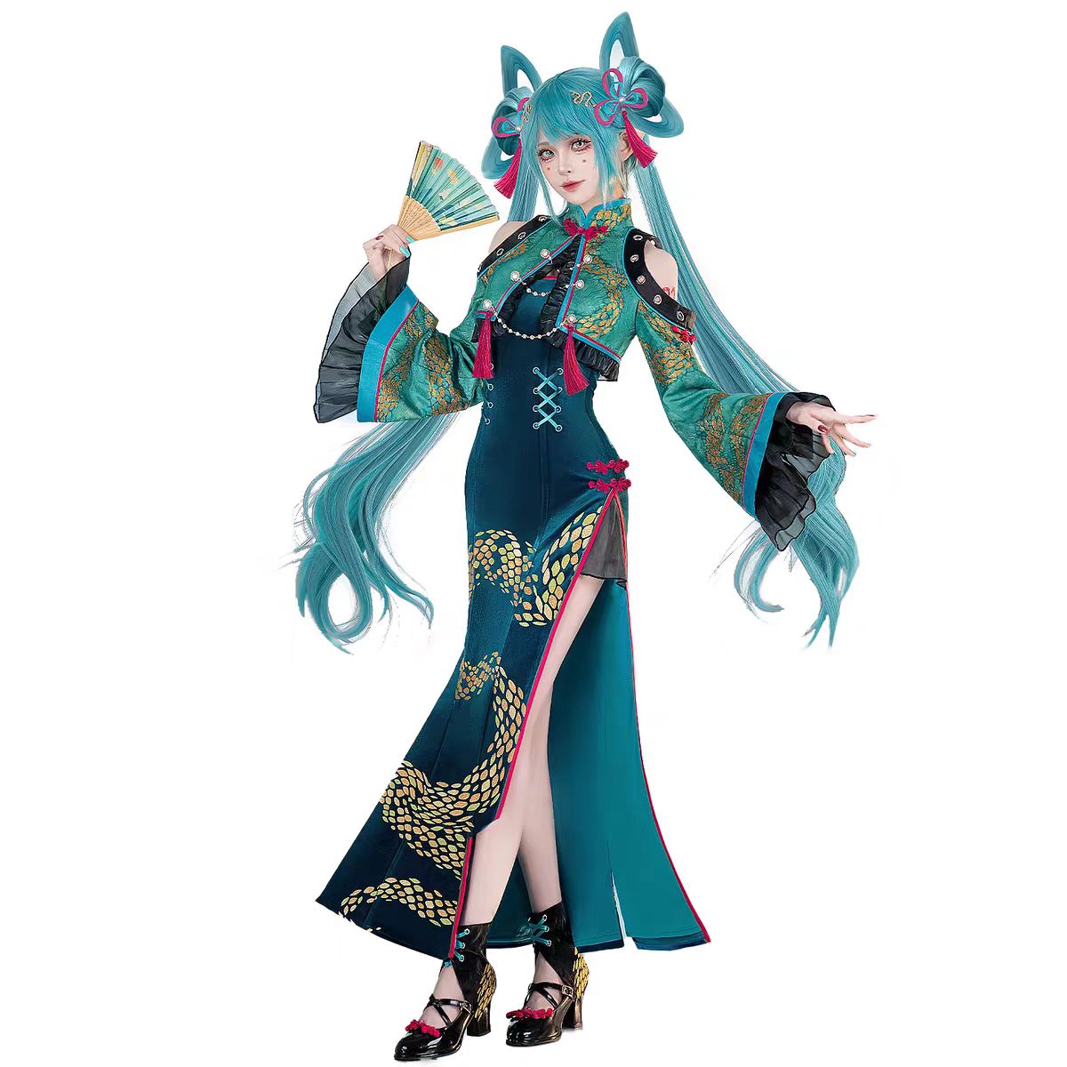 미쿠 코스프레 의상 뱀 테마 치파오 애니메이션 롤플레이 - Anime Cosplay Miku 리뷰 및 가격