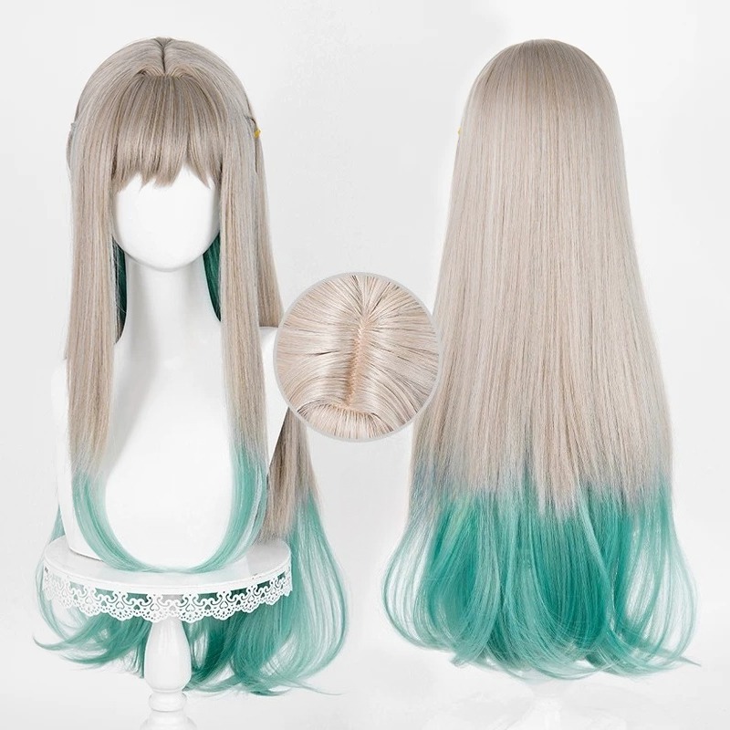 애니메이션 야시로 코스프레 네네 가발 그레이-그린 그라 - Anime Cosplay Long Hair 리뷰 및 가격