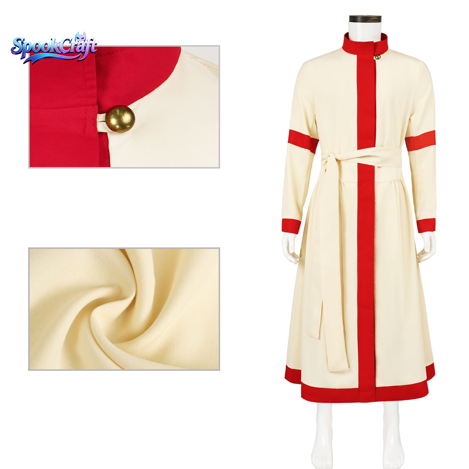 새로운 중세 카프탄 로브 사제 코스프레 롱 클로크 할로 - Anime Cosplay Dress For Men 리뷰 및 가격