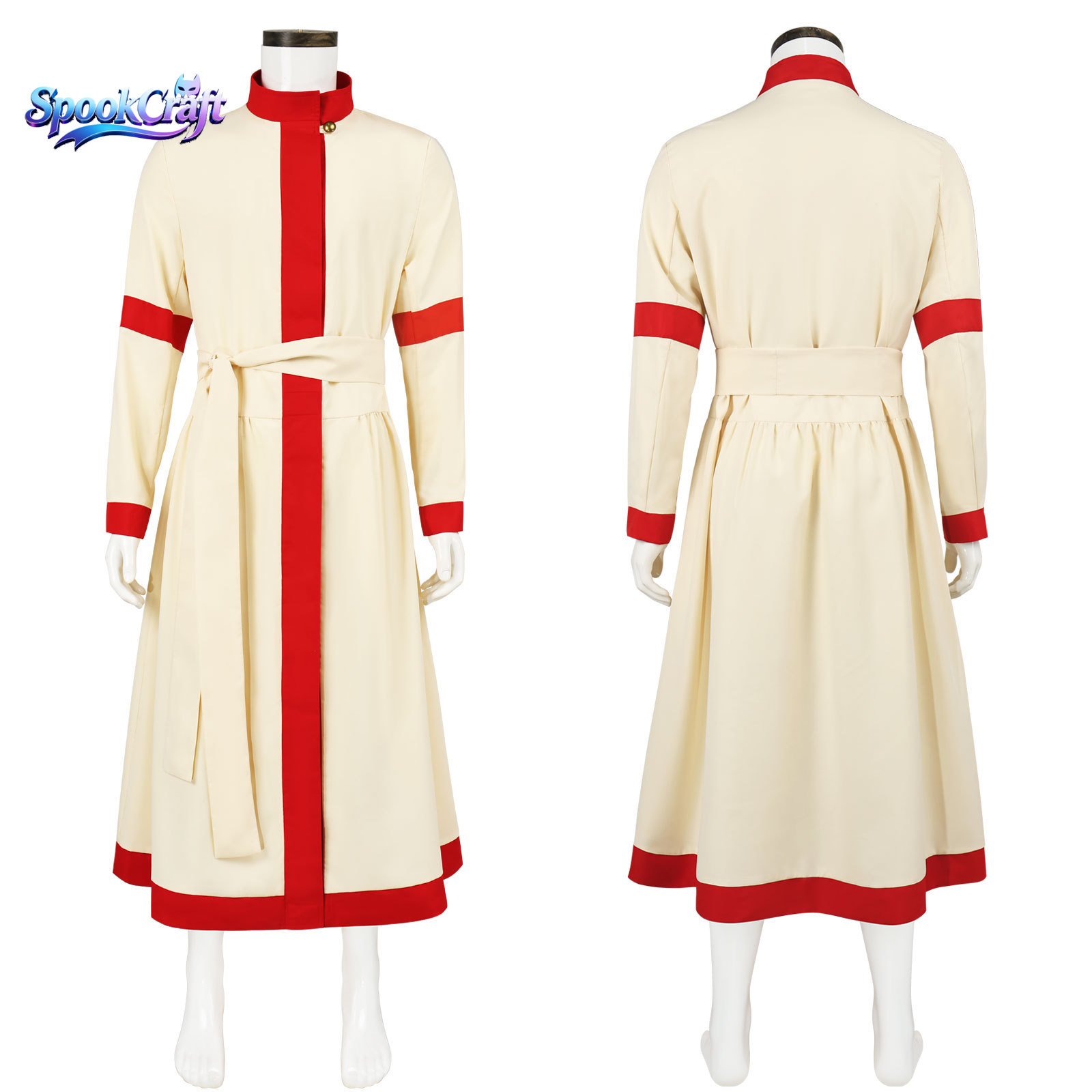 새로운 중세 카프탄 로브 사제 코스프레 롱 클로크 할로 - Anime Cosplay Dress For Men 리뷰 및 가격
