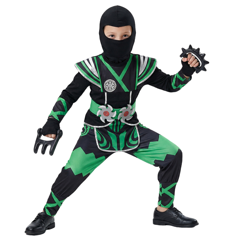 일본 닌자 의상 세트 어린이용 녹색 사무라이 드레스업  - Anime Cosplay Boy 리뷰 및 가격