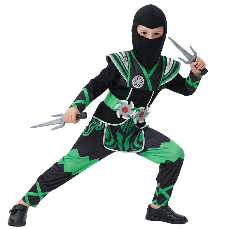 일본 닌자 의상 세트 어린이용 녹색 사무라이 드레스업  - Anime Cosplay Boy 리뷰 및 가격