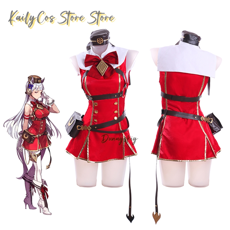 골드 쉽 코스프레 의상 가발 모자 귀 꼬리 빨간색 의상 - Anime Cosplay With Red Hair 리뷰 및 가격