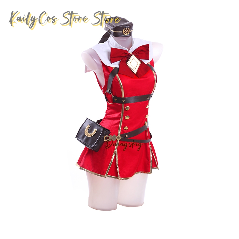 골드 쉽 코스프레 의상 가발 모자 귀 꼬리 빨간색 의상 - Anime Cosplay With Red Hair 리뷰 및 가격