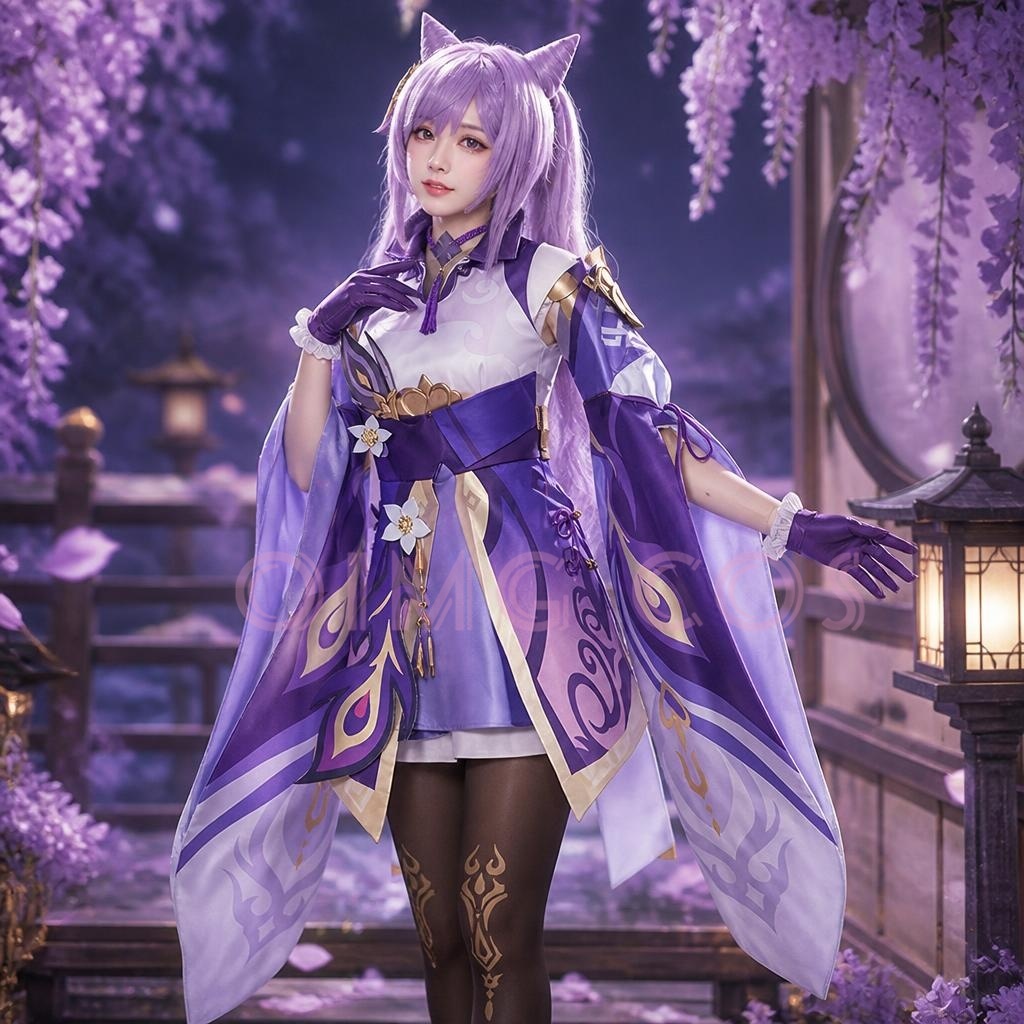 Genshin Impact Keqing 코스프레 의상  - Cosplay Anime Female Characters 리뷰 및 가격