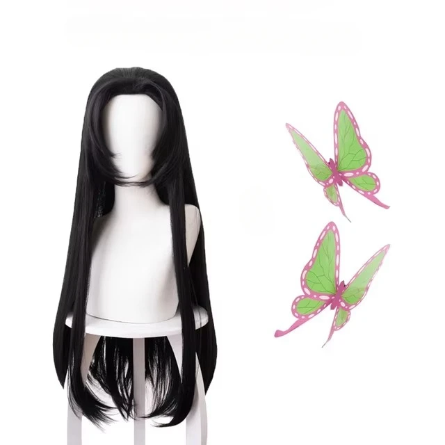애니메이션 Kochou Kanae 가발 Kimetsu  - Cosplay Anime Black Hair 리뷰 및 가격